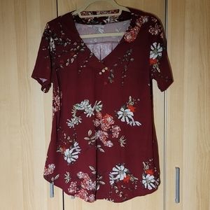 Red floral top